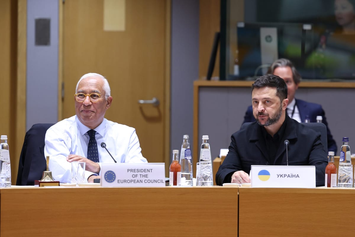 António Costa (President of the European Council) and Volodymyr Zelenskyy (President of Ukraine)
