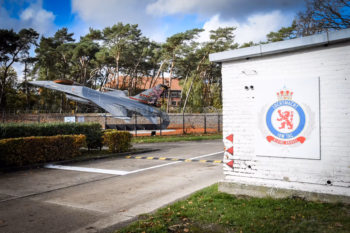 Entrance to the Kleine-Brogel air base near Peer, Limburg