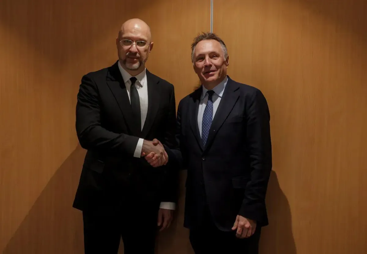 Ukrainian Defense Minister Denys Shmyhal (L) and his Norwegian counterpart, Tore O. Sandvik, in a photo published on Nov. 30, 2025. (Denys Shmyhal/X)