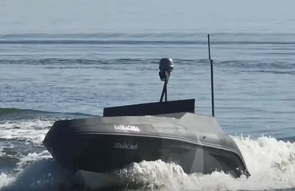 Ukrainian Marines’ Barracuda unmanned surface vessel