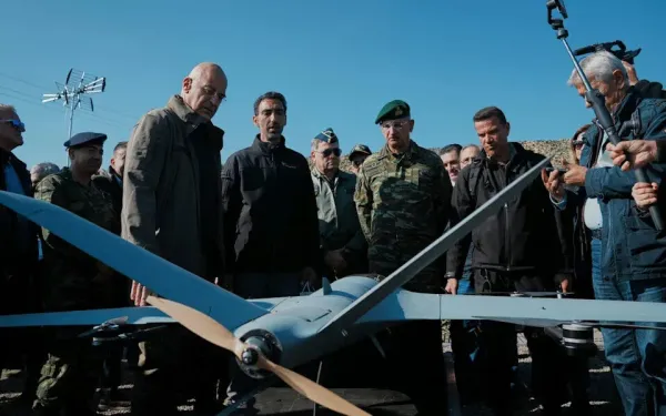 Outdoor inspection or demonstration of a military-grade Unmanned Aerial Vehicle (UAV)