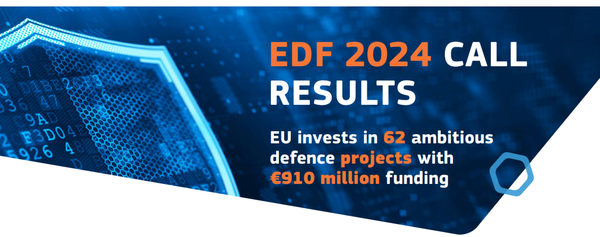European Defence Fund (EDF) results in 62 projects being funded