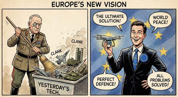 EU swaps jets for drones - generated by Nano Banana